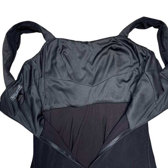 JESSICA HOWARD EVENING Brooch Fit & Flare Midi Dress Black Empire Waist Ruched 6 - Picture 10 of 13